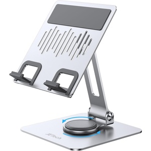 image:imageJETech Swivel Tablet Stand for 413 Tablets and Phones Silver  Adjustable Swivel Desktop Holder Foldable Cradle for iPadiPad AirProMini Galaxy Tab A11S11 etcSilver