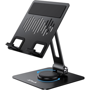 image:imageJETech Swivel Tablet Stand for 413 Tablets and Phones Silver  Adjustable Swivel Desktop Holder Foldable Cradle for iPadiPad AirProMini Galaxy Tab A11S11 etcBlack