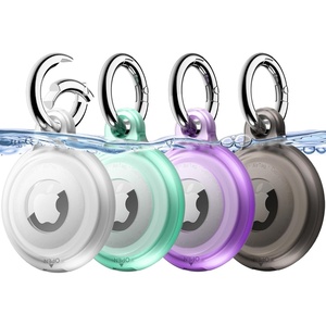 image:imageJETech Waterproof Case for AirTag 21 BlackClearPinkBlue  Cover 4Pack with Keychain Full Body AntiScratch Protection Secure Fit Design MultiColor SetBlackClearGreenPurple