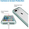 image:imageJETech Case for iPhone 8 Plus7 Plus AntiYellowing Clear  Shockproof Protection Scratch Resistant Hard PC Back Durable Transparent TPU BumperMidnight Green