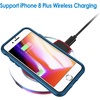 image:imageJETech Case for iPhone 8 Plus7 Plus AntiYellowing Clear  Shockproof Protection Scratch Resistant Hard PC Back Durable Transparent TPU BumperNavy