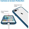 image:imageJETech Case for iPhone 8 Plus7 Plus AntiYellowing Clear  Shockproof Protection Scratch Resistant Hard PC Back Durable Transparent TPU BumperNavy