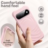 image:imageJETech Magnetic Silicone Case for Google Pixel 11 Light Pink  Compatible with MagSafe Swirl Texture FourCorner Shockproof Protection Metal Camera Ring Metal Buttons Soft Grip