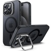image:imageJETech Kickstand Case for iPhone 15 Pro Max 67Inch Compatible with MagSafe Builtin Adjustable Camera Stand Translucent Matte Magnetic Back Slim Shockproof Phone Cover Black TitaniumBlack Titanium