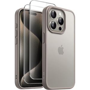 image:imageJETech 3 in 1 Matte Case for iPhone 15 Pro Natural TitaniumNatural Titanium