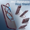 image:imageJETech 360 Rotatable Ring Stand Case for iPhone 18 Pro Max ClearDark Cherry