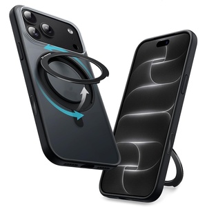 image:imageJETech 360 Rotatable Ring Stand Case for iPhone 18 Pro Max ClearBlack