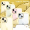 image:imageJETech Wavy Case for iPhone 15 PinkYellow