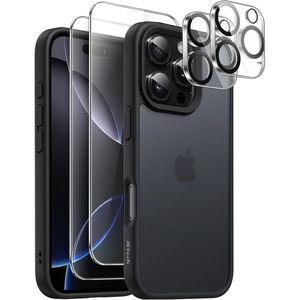 image:imageJETech 5 in 1 Matte Case for iPhone 16 Pro Natural TitaniumBlack