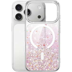 image:imageJETech Magnetic Glitter Case for iPhone 17 Pro ClearPink